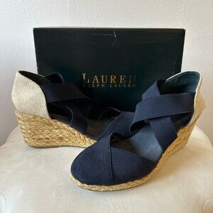 Women’s Fun Navy Blue Ralph Lauren Espadrille Shoes